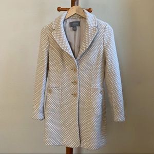 Ann Taylor Tan and White Peacoat